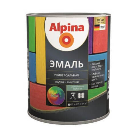 Эмаль универсальная Alpina / Альпина шелковисто-матовая