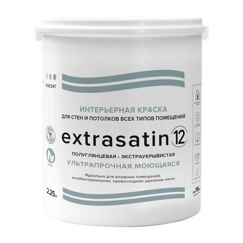 Краска для кухни и ванной Vincent Extrasatin 12 / Винсент Экстрасатин