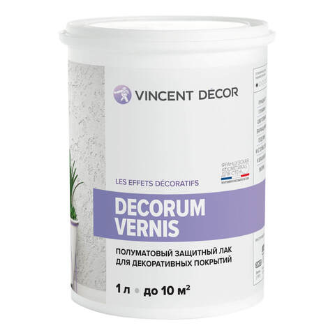 Лак полуматовый для декоративных штукатурок Vincent Decor Decorum Vernis Mat  / Винсент Декор Вернис