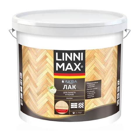 Лак акриловый для паркета и полов Linnimax Аква / Линнимакс