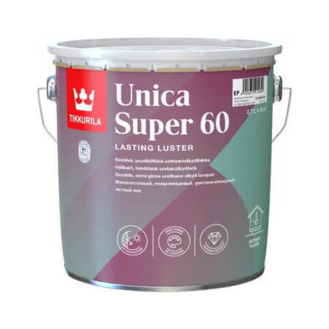 Лак яхтный Tikkurila Unica Super 60 / Тиккурила Уника Супер 60 полуглянцевый