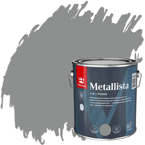 Краска по металлу и ржавчине Tikkurila Metallista / Тиккурила Металлиста глянцевая