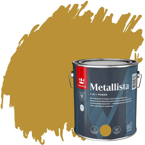 Краска по металлу и ржавчине Tikkurila Metallista / Тиккурила Металлиста глянцевая
