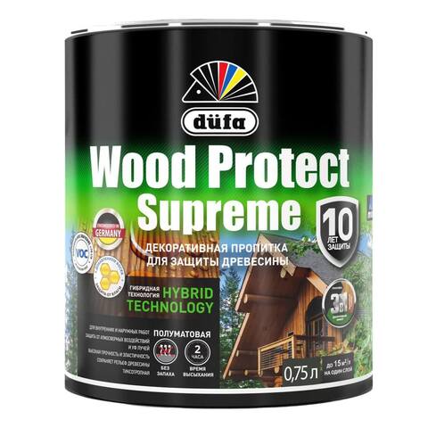 Декоративная высокопрочная пропитка по дереву Dufa Wood Protect Supreme / Дюфа Вуд Протект Суприм