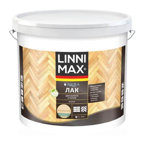 Лак акриловый для паркета и полов Linnimax Аква / Линнимакс