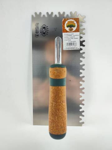 Кельма плиточника, зуб снежинка с ручкой пробка Olejnik Natural Cork / Олейник
