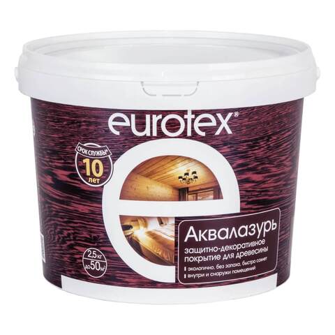 Лак защитно-декоративный для дерева Eurotex / Евротекс Аквалазурь