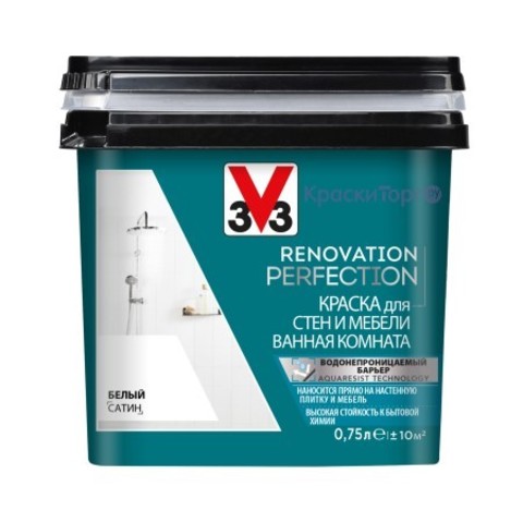 Краска для стен и мебели в ванной комнате V33 Renovation Perfection / В33