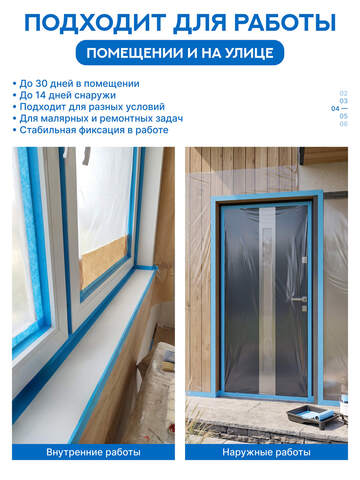 Лента деликатная для распылителей голубая Motive Washi / Мотив Васи