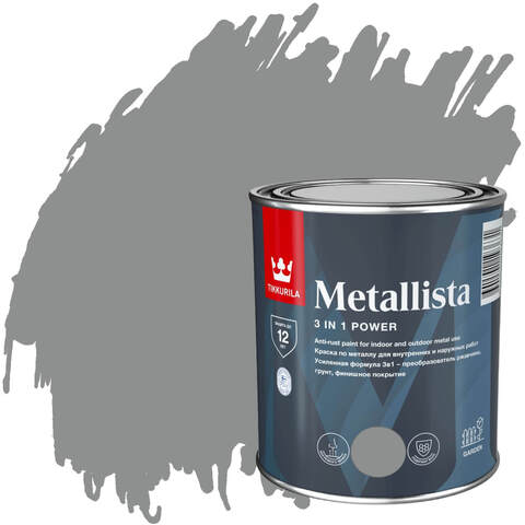Краска по металлу и ржавчине Tikkurila Metallista / Тиккурила Металлиста глянцевая