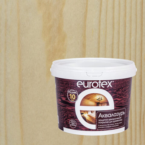 Лак защитно-декоративный для дерева Eurotex / Евротекс Аквалазурь