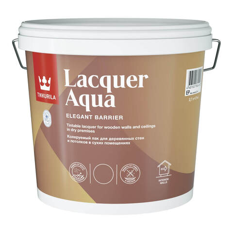 Лак интерьерный Tikkurila Lacquer Aqua / Тиккурила Лак Аква полуглянцевый