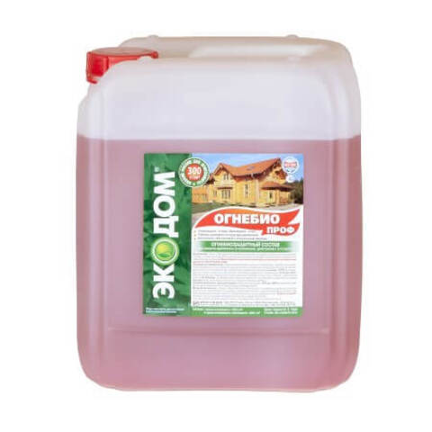 Огнебиозащитный пропиточный состав для древесины розовый Экодом Огнебиопроф