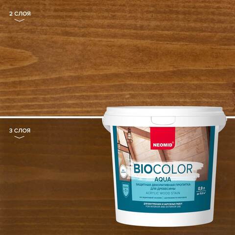 Пропитка защитная для древесины Neomid Bio Color Aqua / Неомид Био Колор Аква