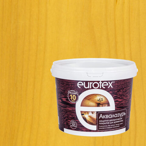 Лак защитно-декоративный для дерева Eurotex / Евротекс Аквалазурь