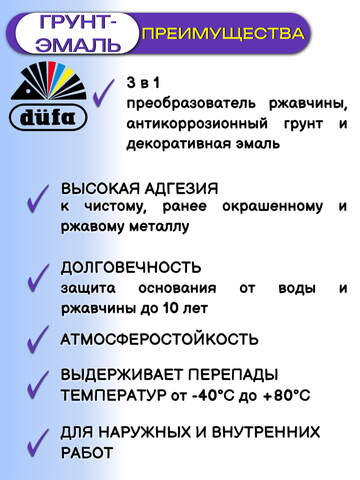 Грунт-эмаль для металла 3 в 1 Dufa Correx матовая / Дюфа Коррекс