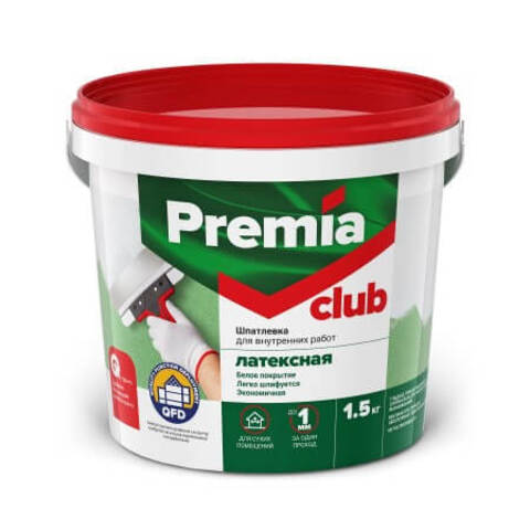 Шпатлевка латексная для внутренних работ Premia Club / Премиа Клаб