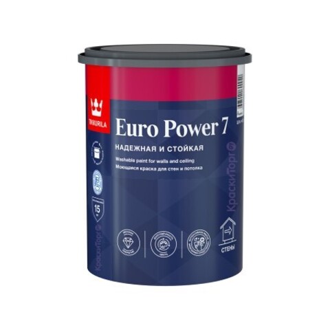 Краска для стен и потолков Tikkurila Euro Power 7 / Тиккурила Евро 7 матовая