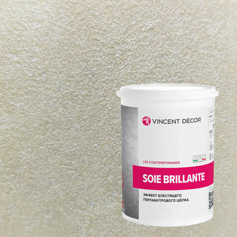 Декоративная штукатурка с эффектом блестящего шелка Vincent Decor Soie Brillante / Винсент Декор