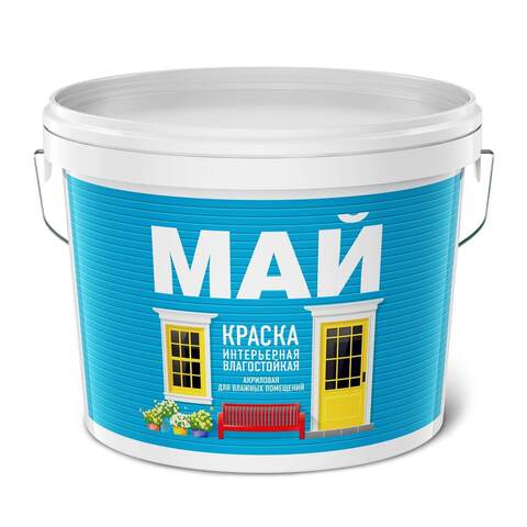 Краска интерьерная влагостойкая акриловая Май матовая