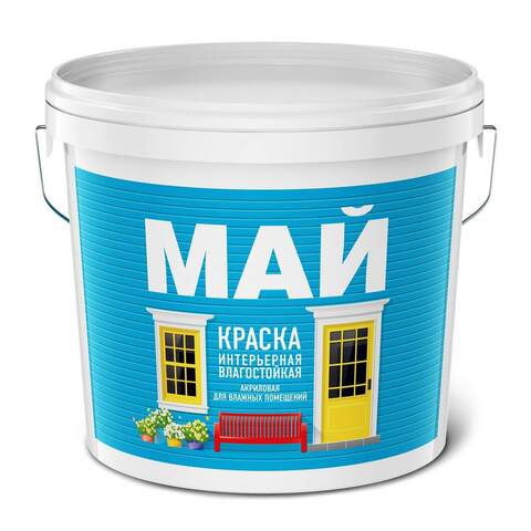 Краска интерьерная влагостойкая акриловая Май матовая