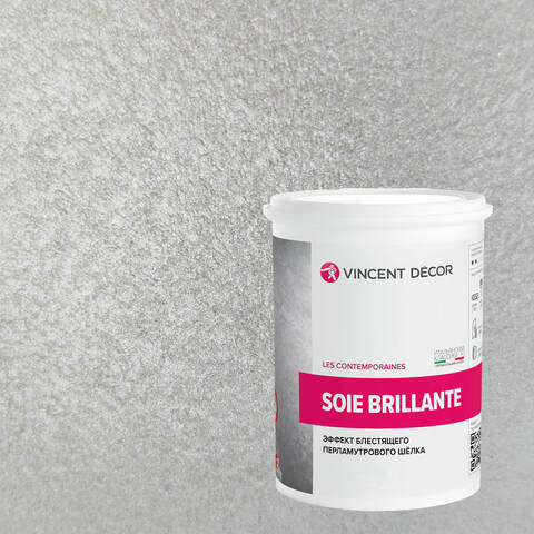 Декоративная штукатурка с эффектом блестящего шелка Vincent Decor Soie Brillante / Винсент Декор
