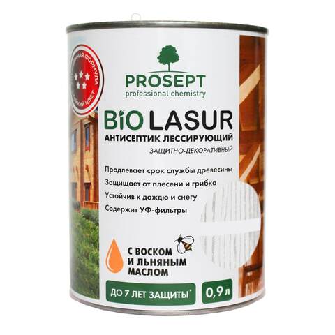 Лазурь декоративная для древесины Prosept Bio Lasur / Просепт Био Лазурь