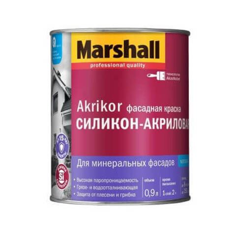 Краска фасадная силикон акриловая Marshall Akrikor / Маршал Акрикор