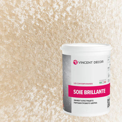 Декоративная штукатурка с эффектом блестящего шелка Vincent Decor Soie Brillante / Винсент Декор
