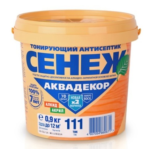Антисептик тонирующий для древесины Сенеж Аквадекор