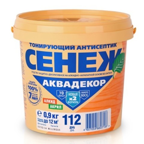 Антисептик тонирующий для древесины Сенеж Аквадекор