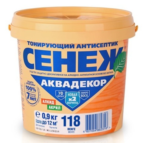 Антисептик тонирующий для древесины Сенеж Аквадекор