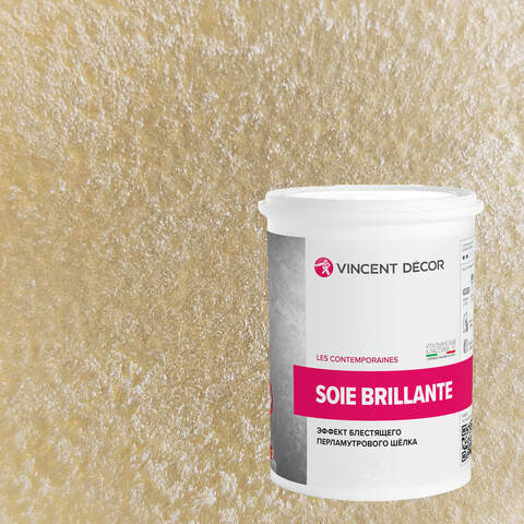 Декоративная штукатурка с эффектом блестящего шелка Vincent Decor Soie Brillante / Винсент Декор