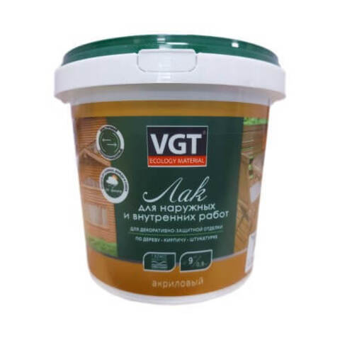 Лак акриловый глянцевый для наружных и внутренних работ VGT / ВГТ