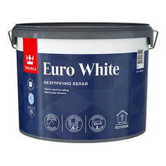 Краска для потолков Tikkurila Euro White / Тиккурила Евро Безупречный Потолок глубокоматовая