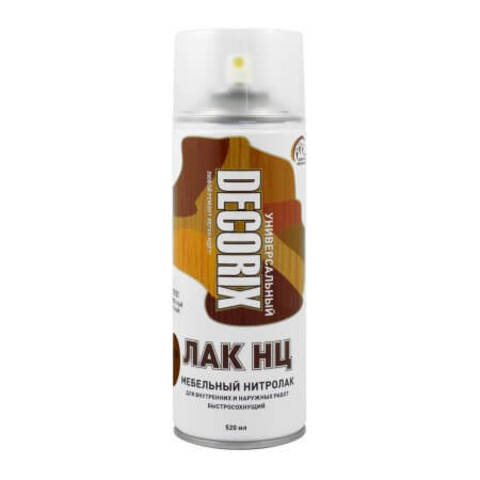Нитролак НЦ мебельный аэрозольный тонирующий глянцевый Decorix / Декорикс