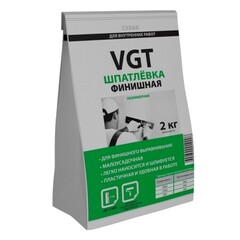 Шпатлевка полимерная сухая финишная для внутренних работ VGT / ВГТ