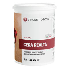 Воск глянцевый для известковых декоративных штукатурок Vincent Decor Cera Realta / Винсент Декор