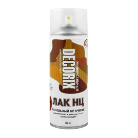 Нитролак НЦ мебельный аэрозольный тонирующий глянцевый Decorix / Декорикс
