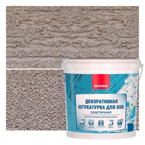 Штукатурка декоративная для OSB с эффектом "короед" Neomid / Неомид