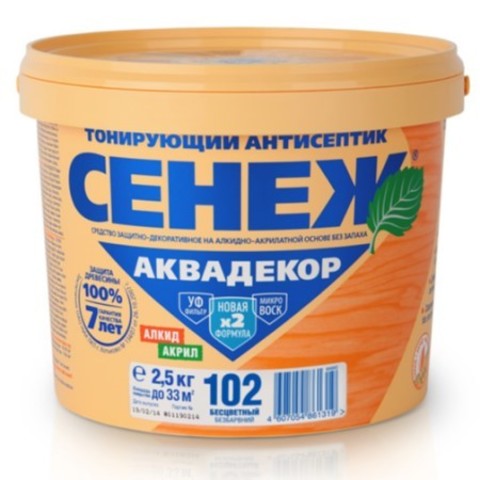 Антисептик тонирующий для древесины Сенеж Аквадекор