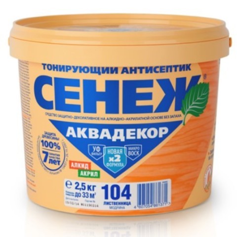 Антисептик тонирующий для древесины Сенеж Аквадекор