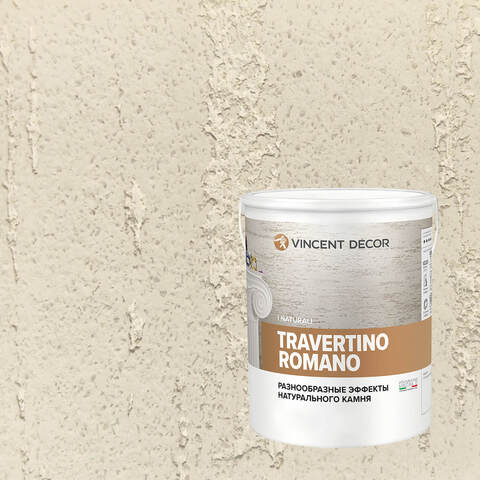 Декоративная штукатурка с эффектом камня травертина Vincent Decor Travertino Romano / Винсент Декор