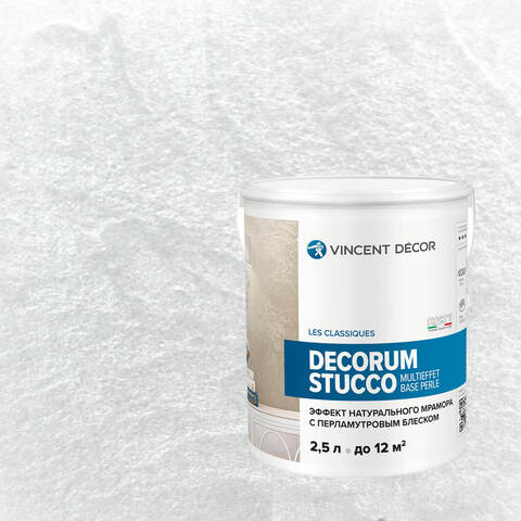 Декоративная штукатурка Vincent Decor Decorum Stucco Multieffet base Perle / Винсент Декор