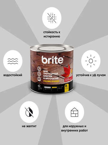 Лак для тротуарной плитки и брусчатки Brite Professional / Брайт Проф