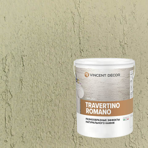 Декоративная штукатурка с эффектом камня травертина Vincent Decor Travertino Romano / Винсент Декор