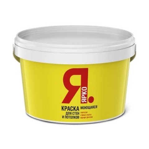 Краска для стен и потолков моющаяся Ярко белая матовая