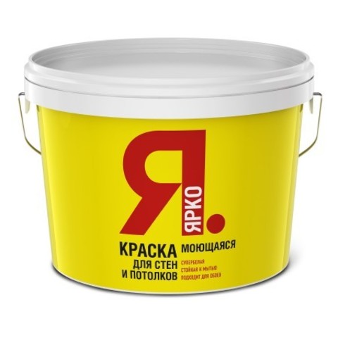 Краска для стен и потолков моющаяся Ярко белая матовая