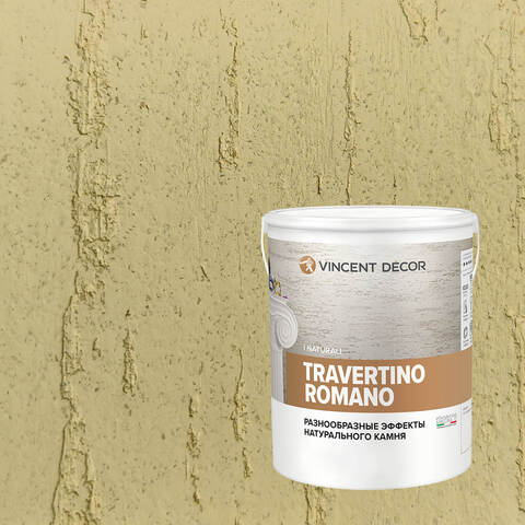 Декоративная штукатурка с эффектом камня травертина Vincent Decor Travertino Romano / Винсент Декор