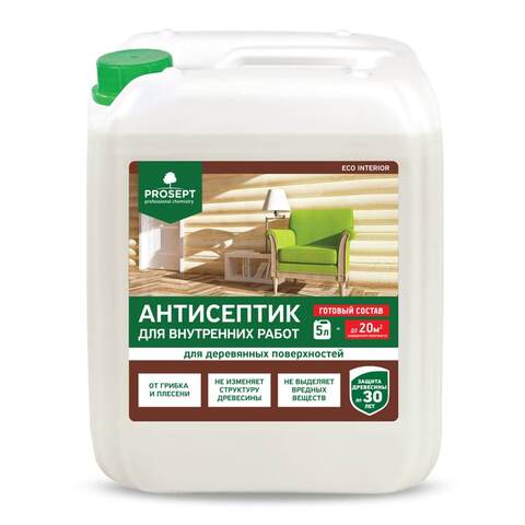 Антисептик для внутренних работ Prosept Eco Interior / Просепт Эко Интериор